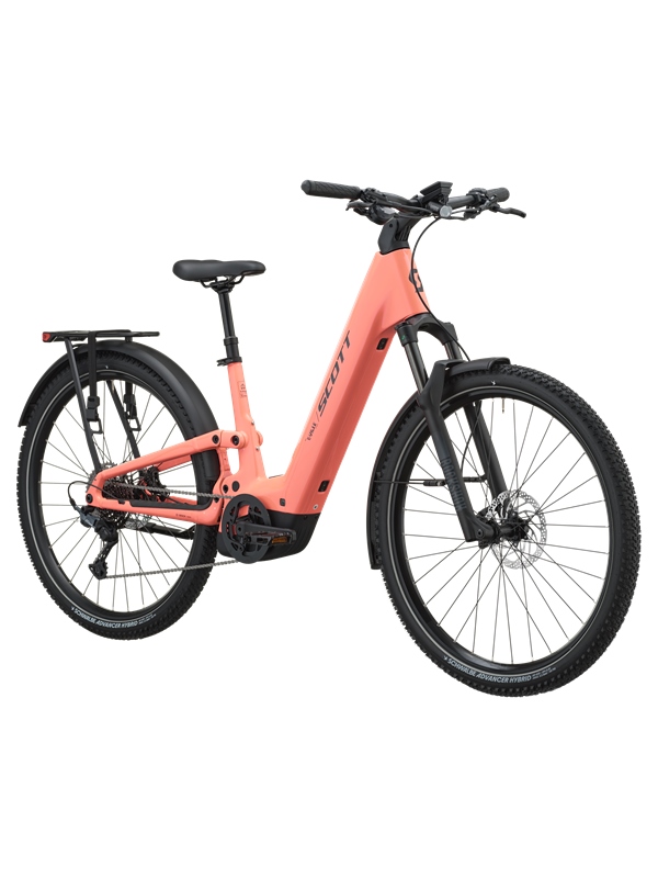 POLNOVZMETENO ELEKTRIČNO TREKING KOLO SCOTT E-VILLE 10 SUV PEACH PINK 2027