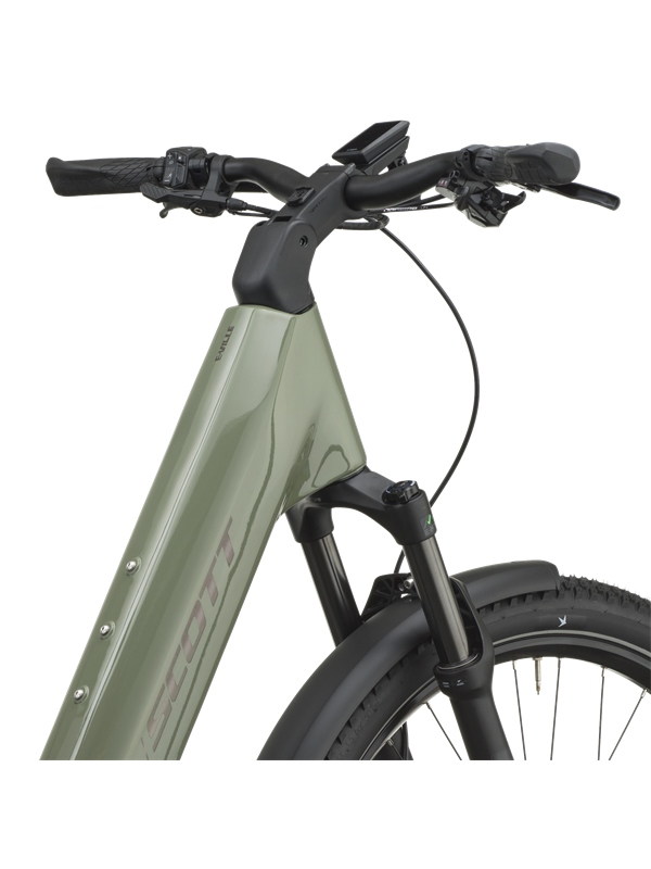 POLNOVZMETENO ELEKTRIČNO TREKING KOLO SCOTT E-VILLE 10 SUV TAWNY GREEN 2027