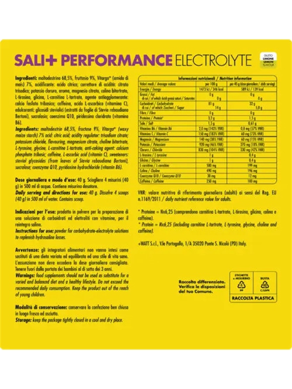 NAPITEK +WATT SALI+ PERFORMANCE ELECTROLYTE