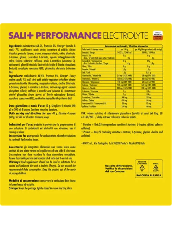 NAPITEK +WATT SALI+ PERFORMANCE ELECTROLYTE