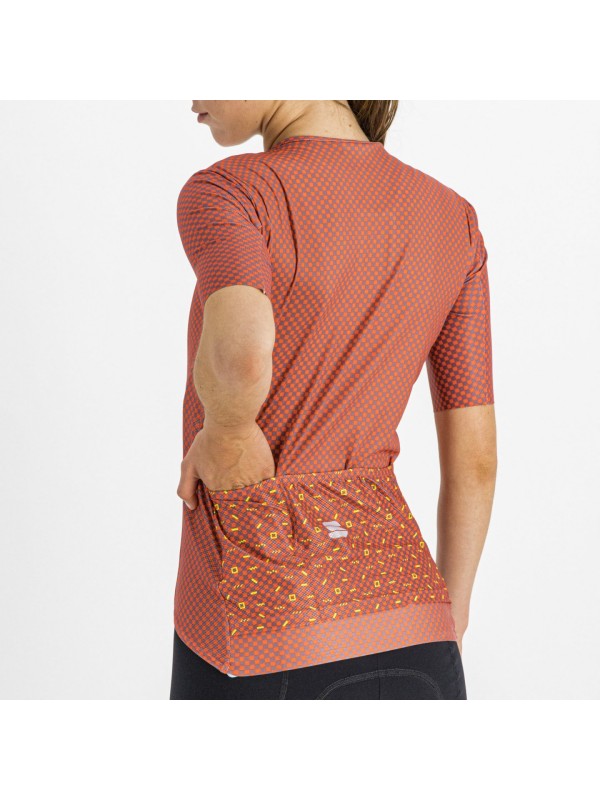 ŽENSKA KOLESARSKA MAJICA SPORTFUL CHECKMATE W JERSEY oranžna