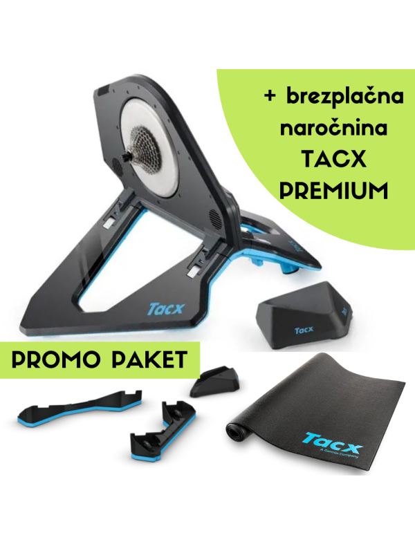 PROMO PAKET: TRENAŽER TACX NEO 2T SMART + premični plošči Tacx Neo + podloga + Tacx Premium naročnina