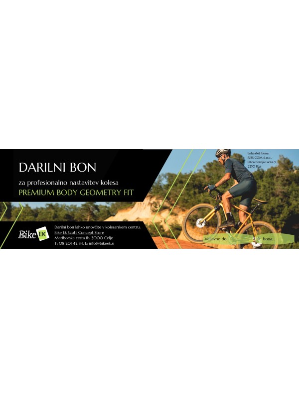 DARILNI BON za profesionalno nastavitev kolesa PREMIUM BODY GEOMETRY FIT