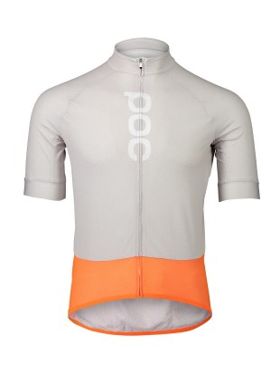 KOLESARSKA MAJICA POC ESSENTIAL ROAD LOGO JERSEY sivo-oranžna