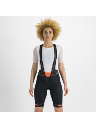ŽENSKE KOLESARSKE HLAČE SPORTFUL NEO W BIBSHORT črno-oranžna